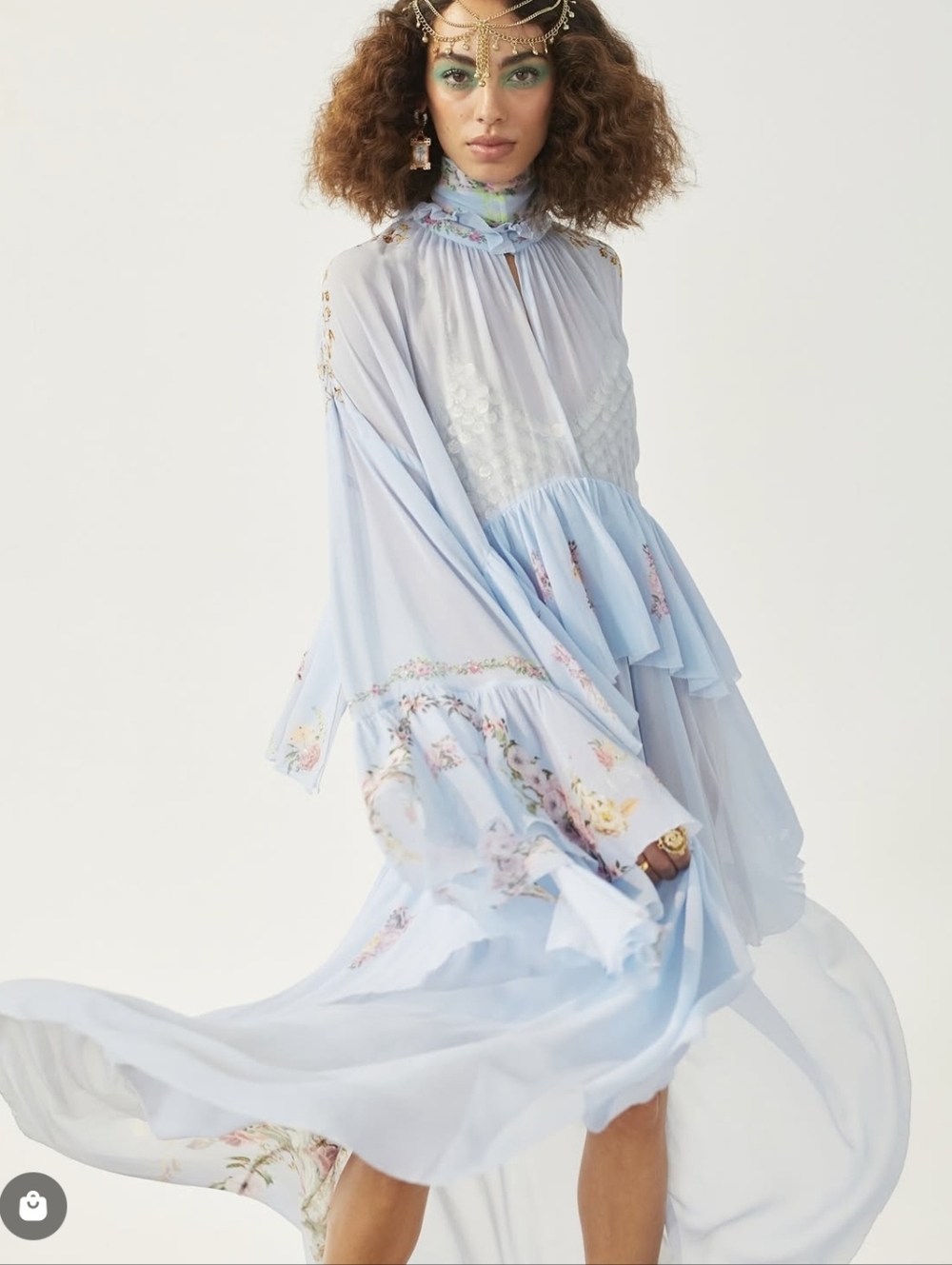 Camilla ruffle high low dress with long sleeve - Picture 5 of 15